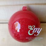 Esfera acrilica roja glitter